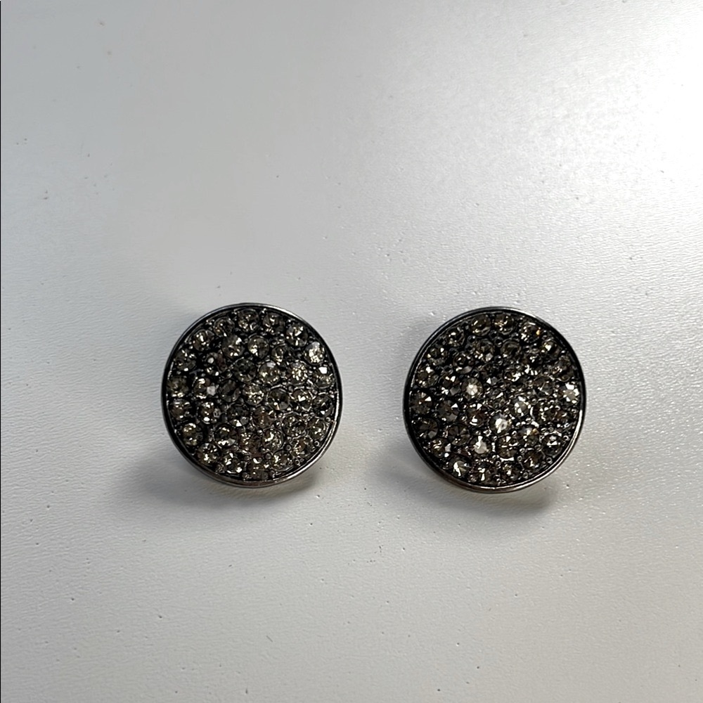Silver Crystal Stud Earrings
